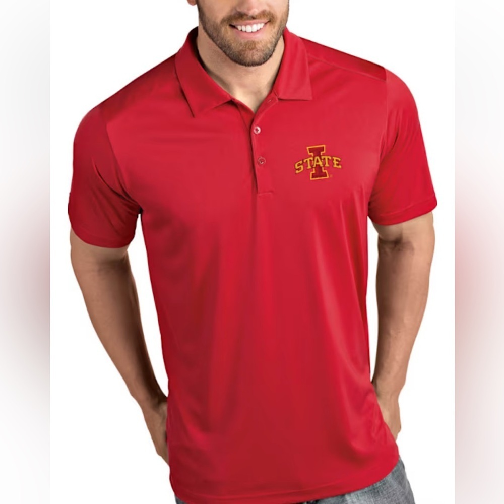 Men's Red Iowa State Cyclones Polo Shirt Sz 2XL